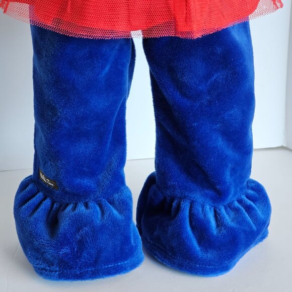 Matilda Jane Caroling Away Doll Clothes Red Tulle Top & Blue Velour Ruffle Pants - Picture 5 of 13